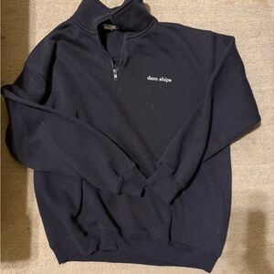 Navy half zip women’s size Medium cotton/poly blend nautical Sweater